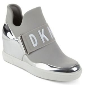 DKNY's Cosmos Platform Sneakers in Silver Size 8.5